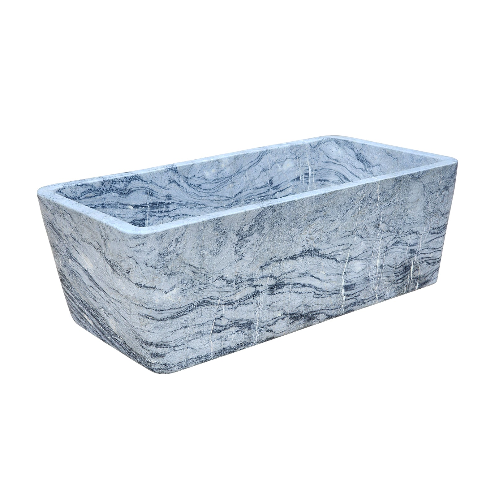 Elite Rectangular Marble Bathtub Edge Stone Soaking Bath Tubs EM-L04