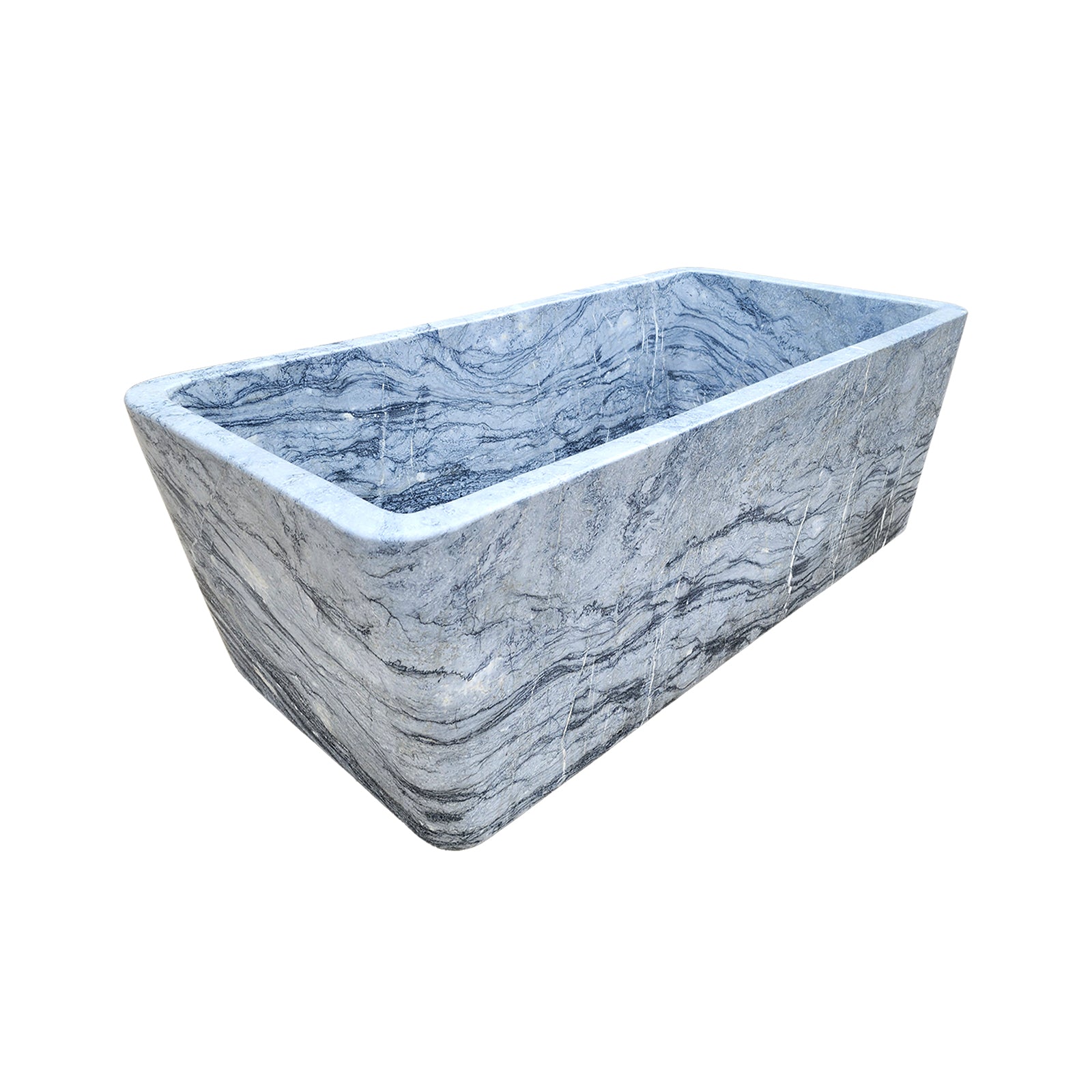Elite Rectangular Marble Bathtub Edge Stone Soaking Bath Tubs ET-M-L04