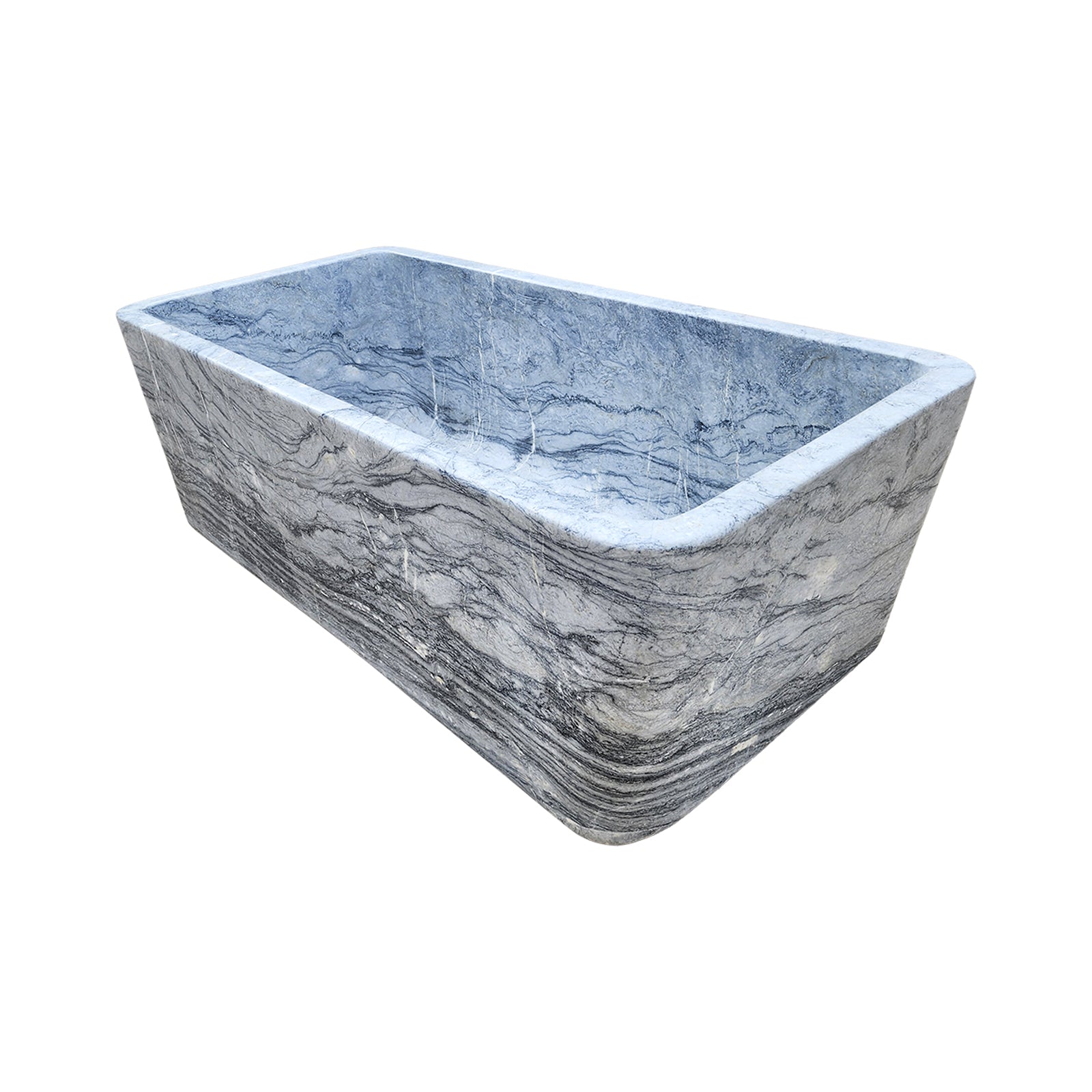 Elite Rectangular Marble Bathtub Edge Stone Soaking Bath Tubs ET-M-L04