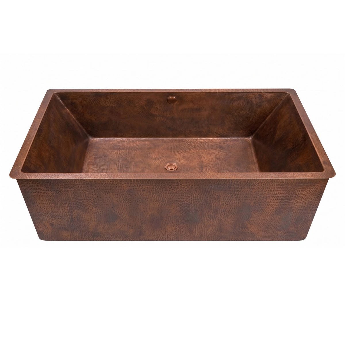Elite Rectangular Shaped Handcrafted Hammered Texture Drop‑In Copper Bathtub ET-C-DI02