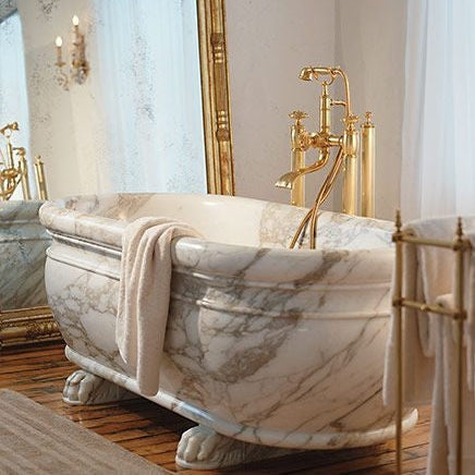 oval bathtub with foot