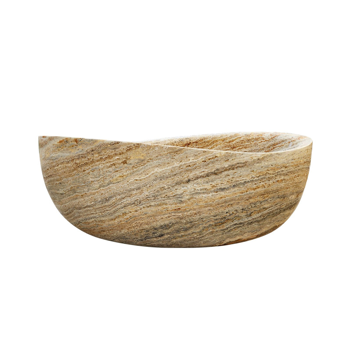 Elite Tear-drop Shaped Natural Travertine Bathtub Freestanding Tub ET-M-T14