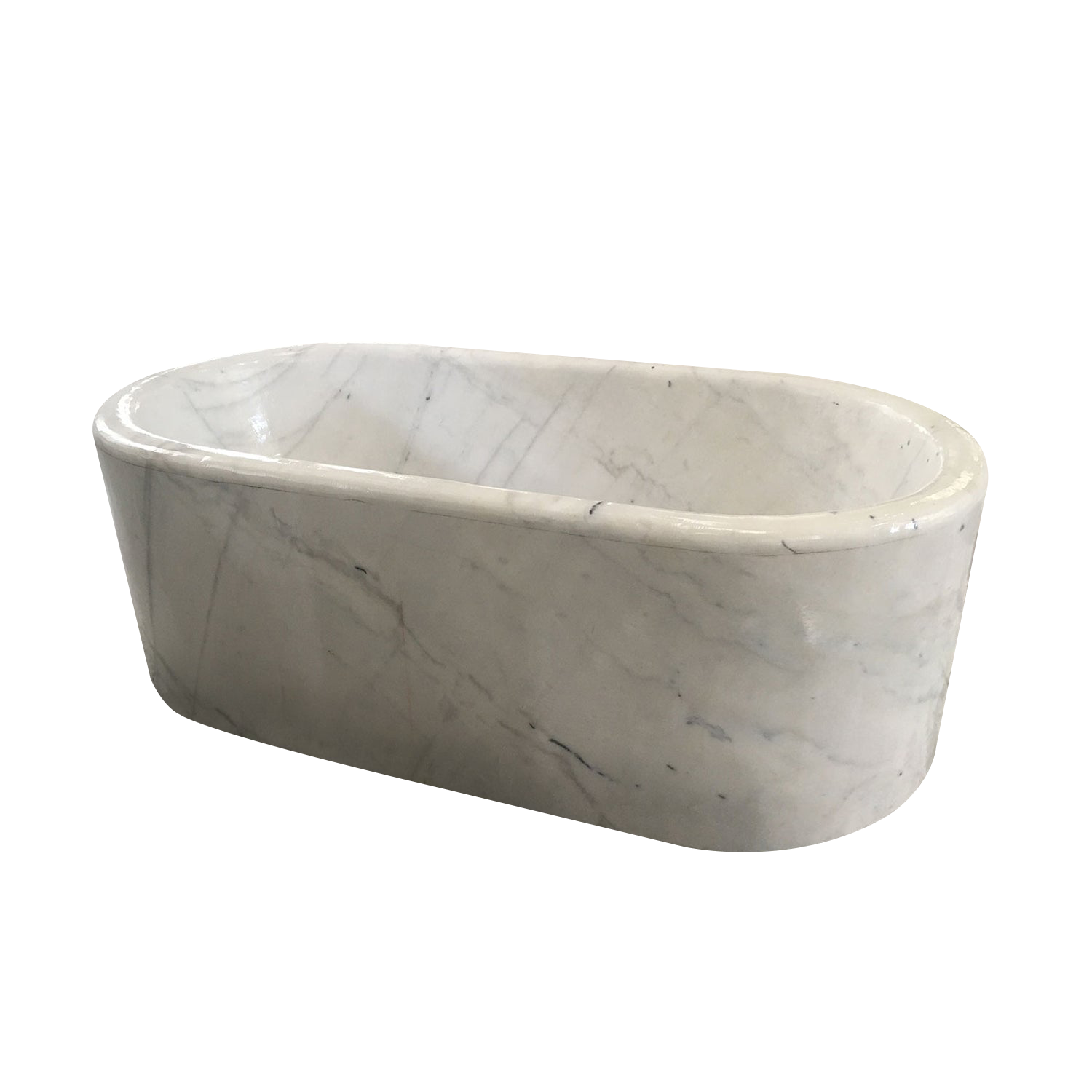 Elite White Marble Modern Stand Alone Tub EM-O21