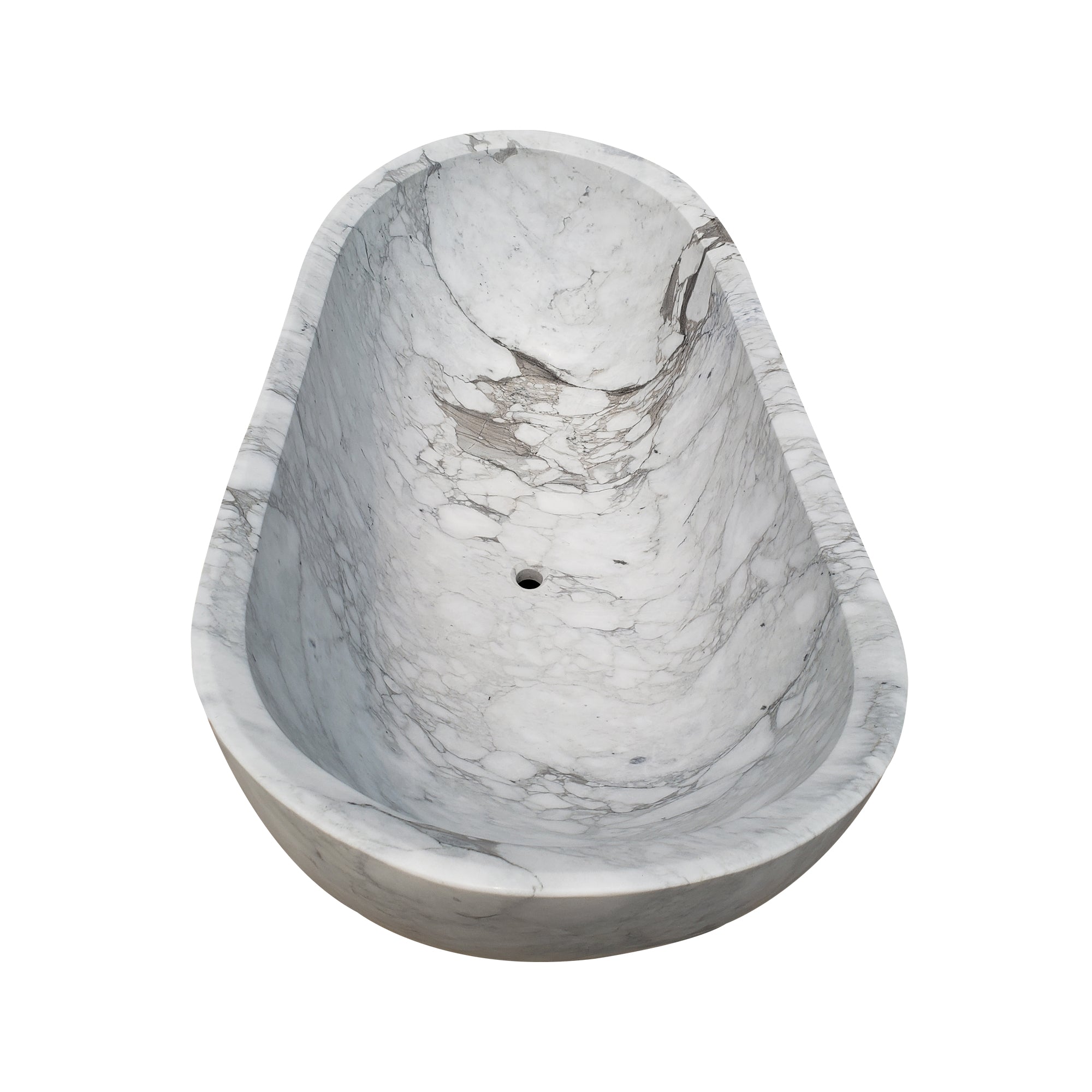 Elite White Custom Marble Bathtub Soaking Tub EM-T06