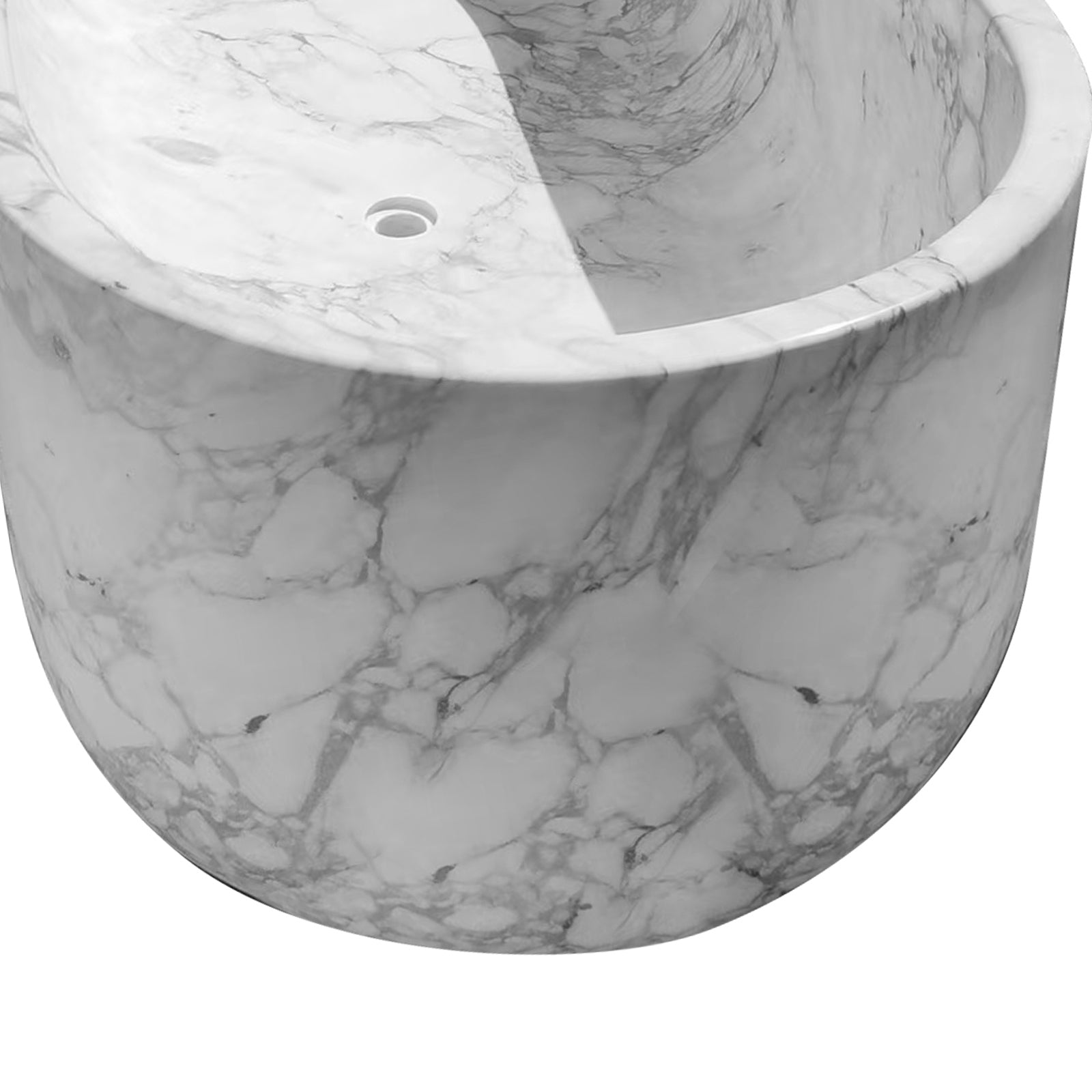 Elite White Marble Bathtub Soaking Tub EM-O04