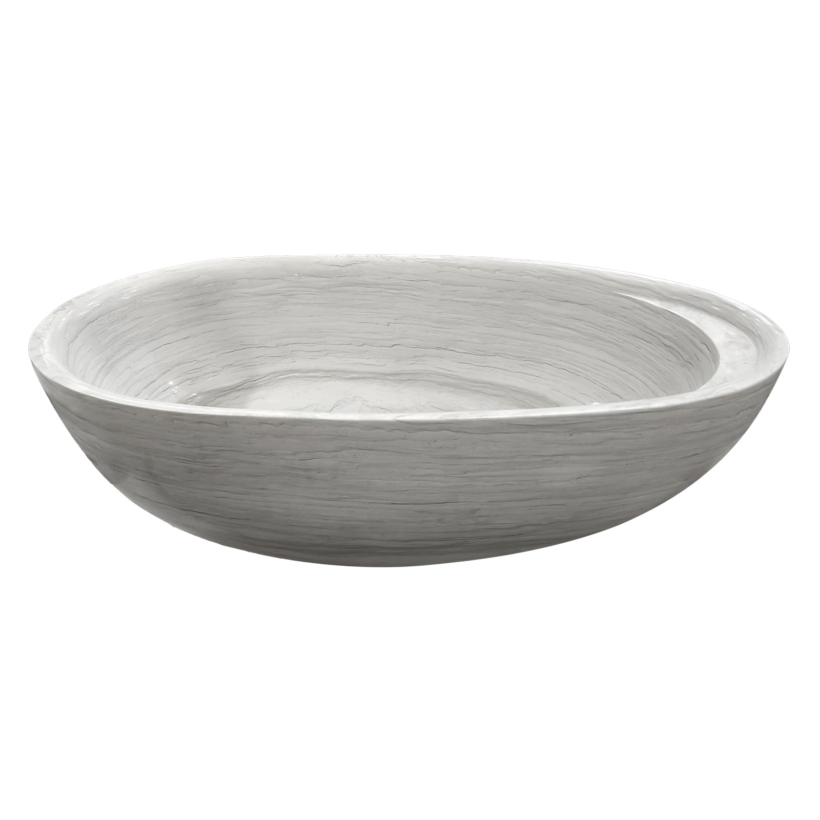 Elite White Wood Grain Marble Bathtub Soaking Bathtub ET-M-O32
