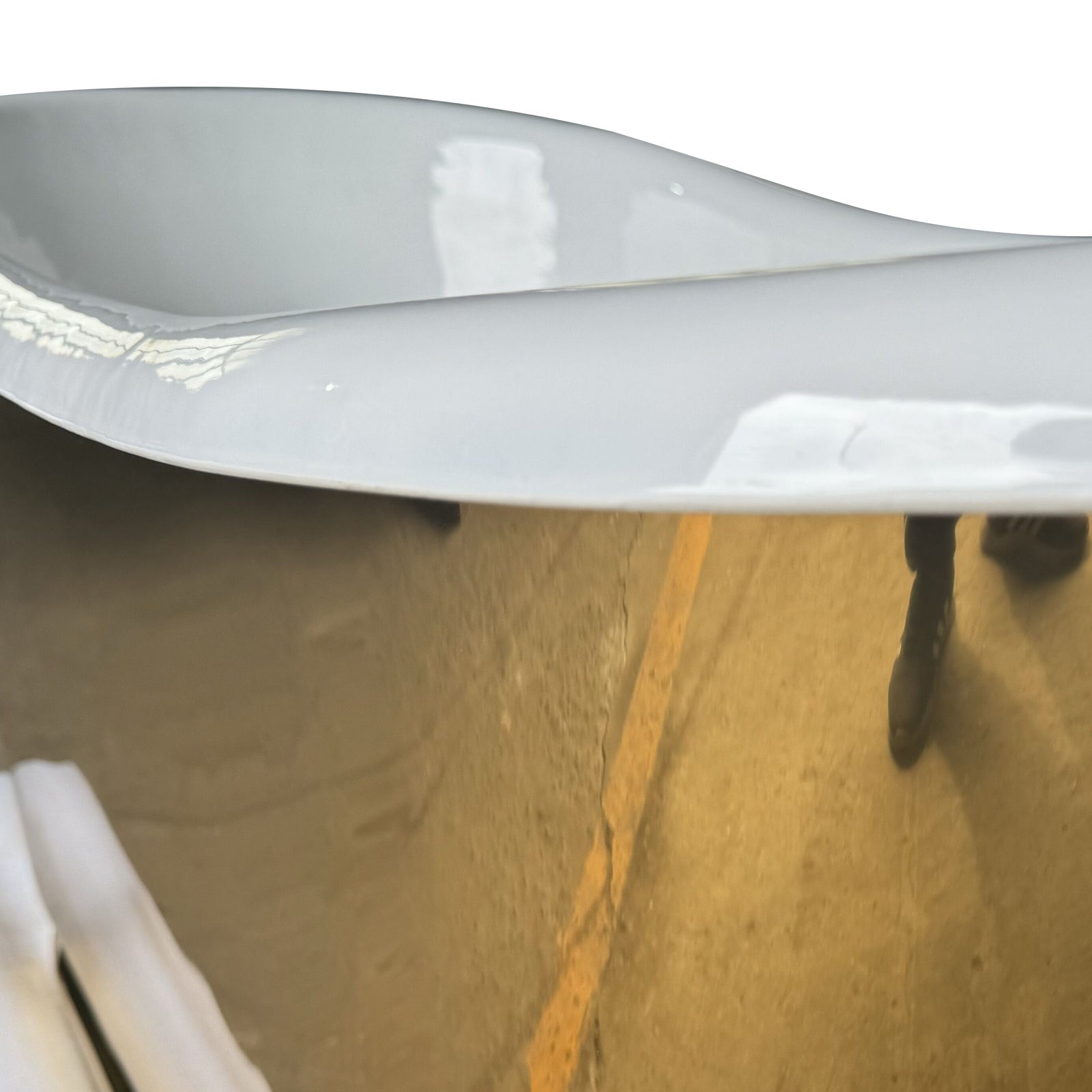 Luxury Double Slipper Cast Iron Stainless Steel Skirted Tub with Gold Accent 