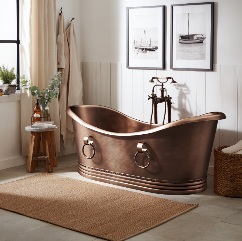 Elitebathtub copper vintage freestanding bathtubs
