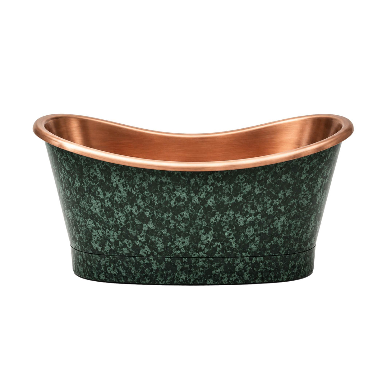 Elite Handcrafted Double-Slipper Rustic Green Copper Freestanding Bathtub ET-C-DS46
