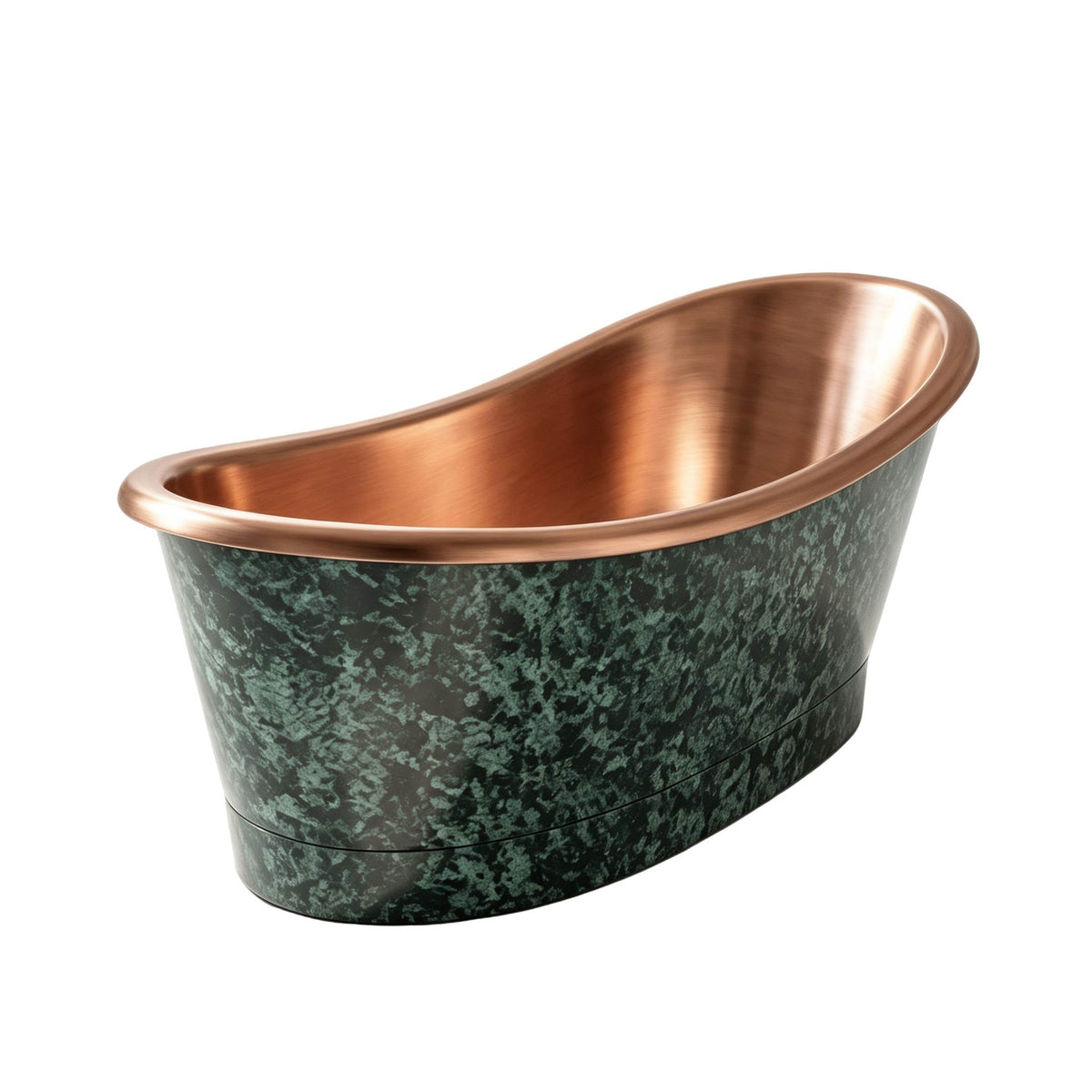 Elite Handcrafted Double-Slipper Rustic Green Copper Freestanding Bathtub ET-C-DS46