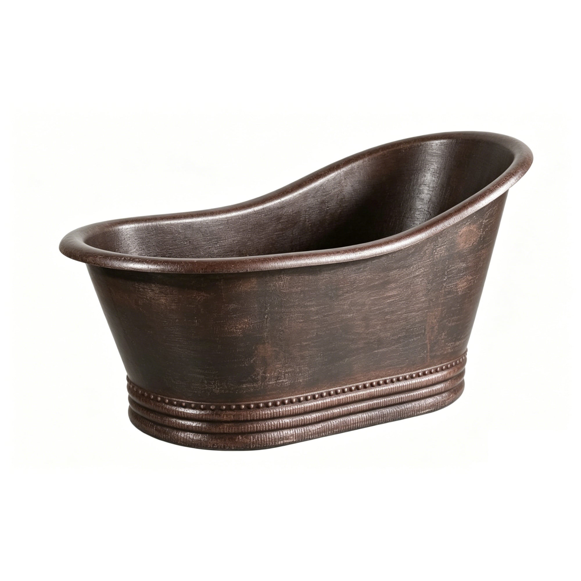 Elite Handcrafted Single-Slipper Antique Copper Freestanding Bathtub with Rivets ET-C-SS04