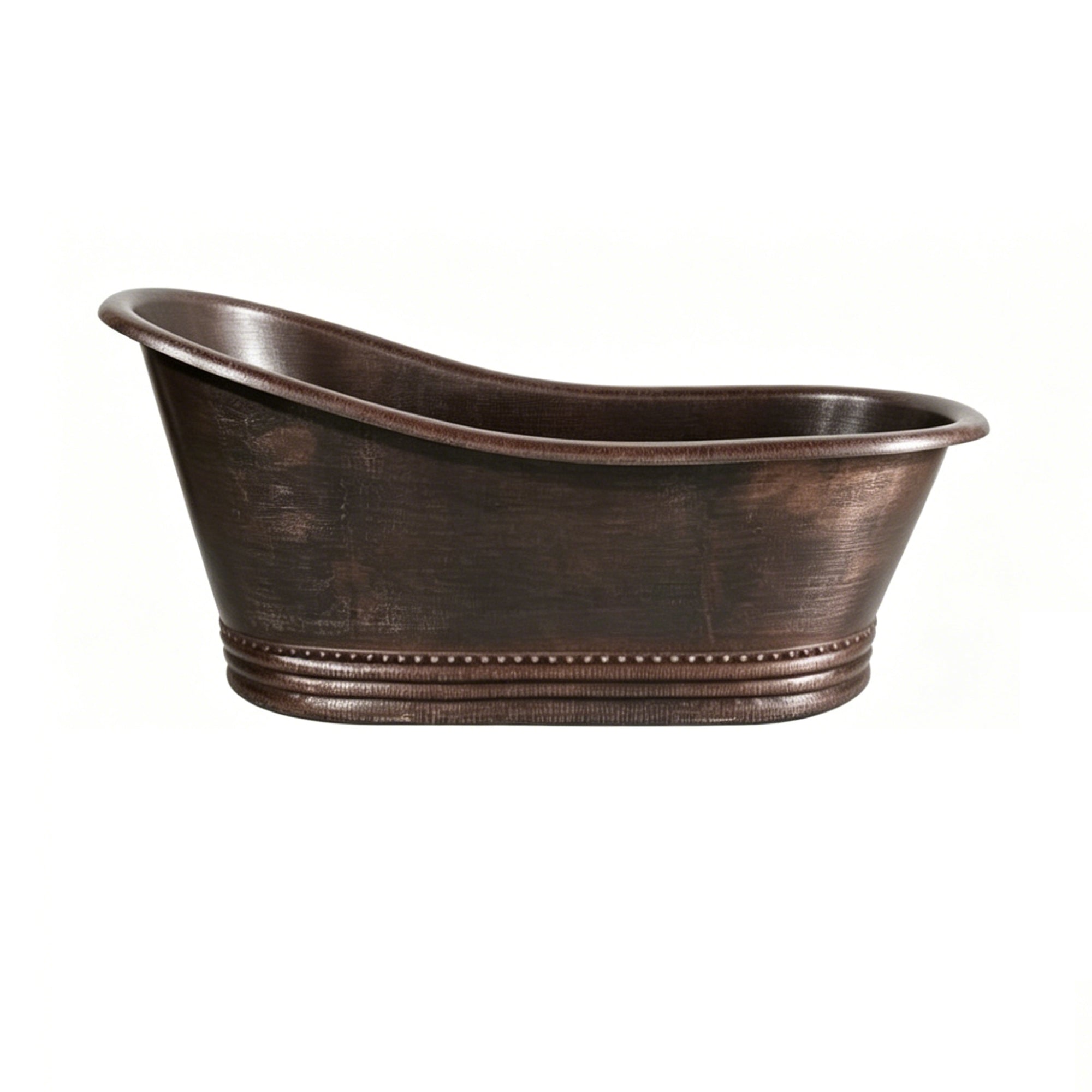 Elite Handcrafted Single-Slipper Antique Copper Freestanding Bathtub with Rivets ET-C-SS04