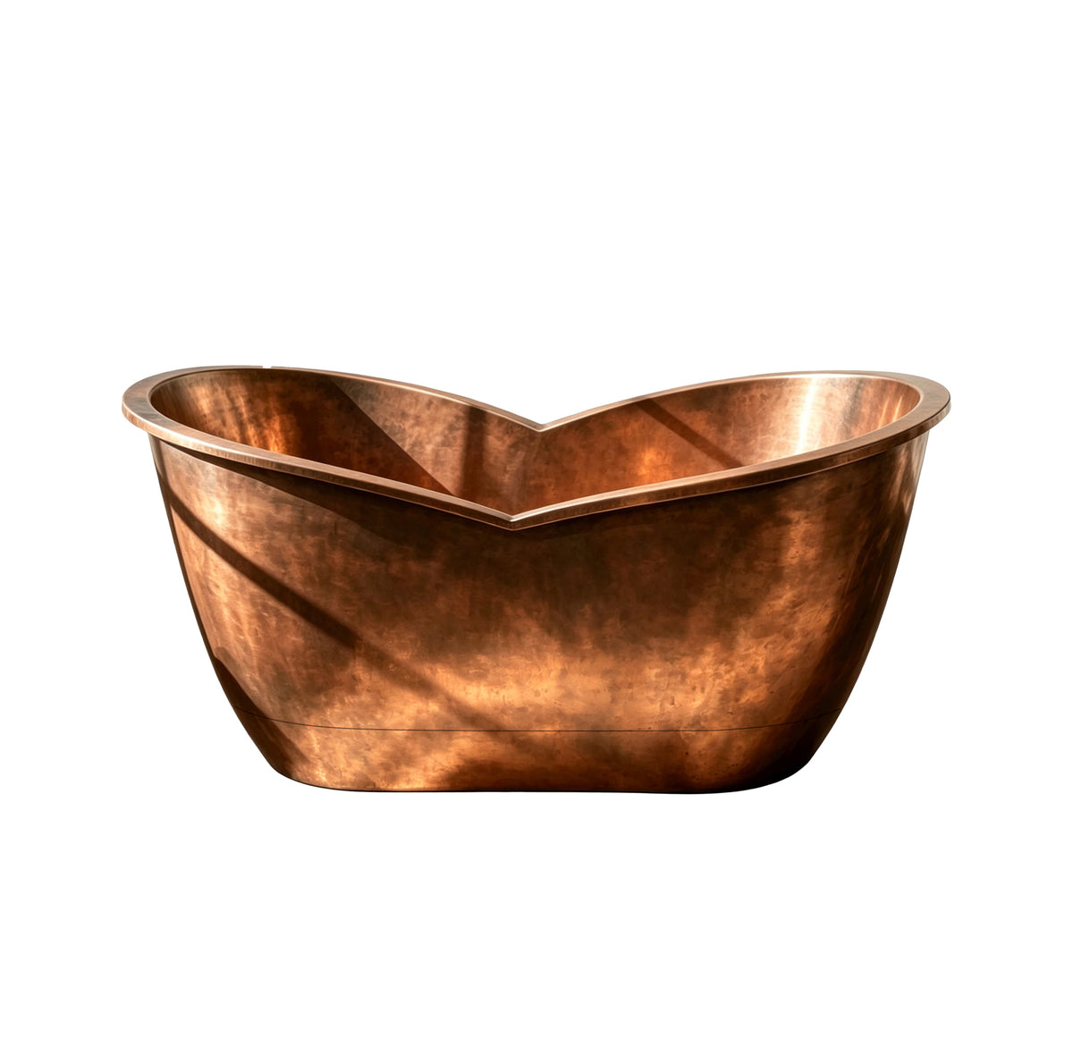 Elite Handcrafted Double-Slipper Copper Freestanding Bathtub with Curved Design ET-C-DS38