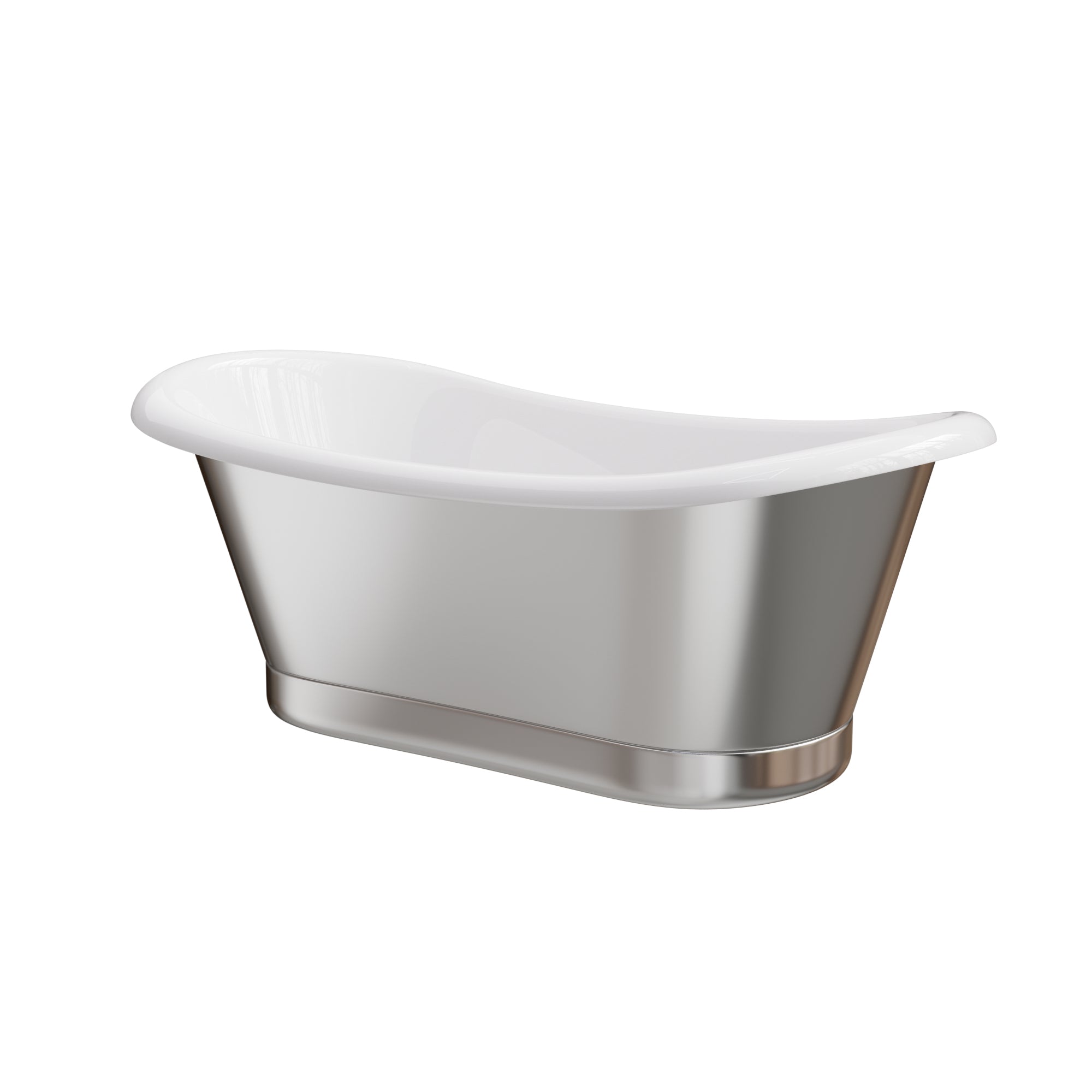 Modern bathroom with a cast iron interior tub freestanding bathtub 