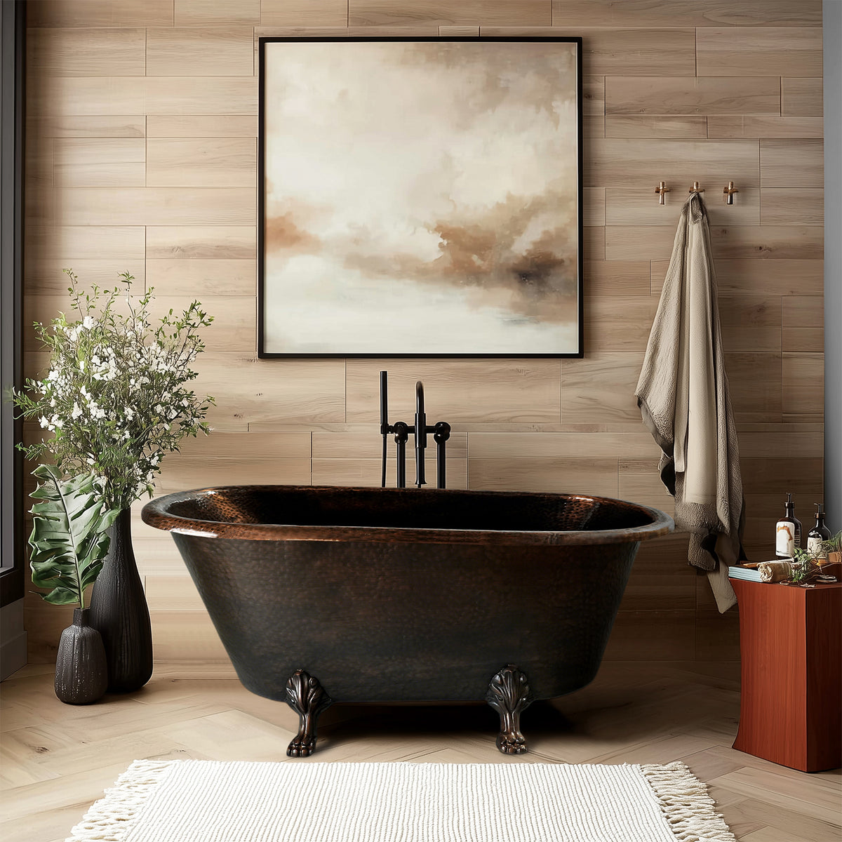 Elite Copper Hand-hammered Freestanding Clawfoot Tub ET-C-F01