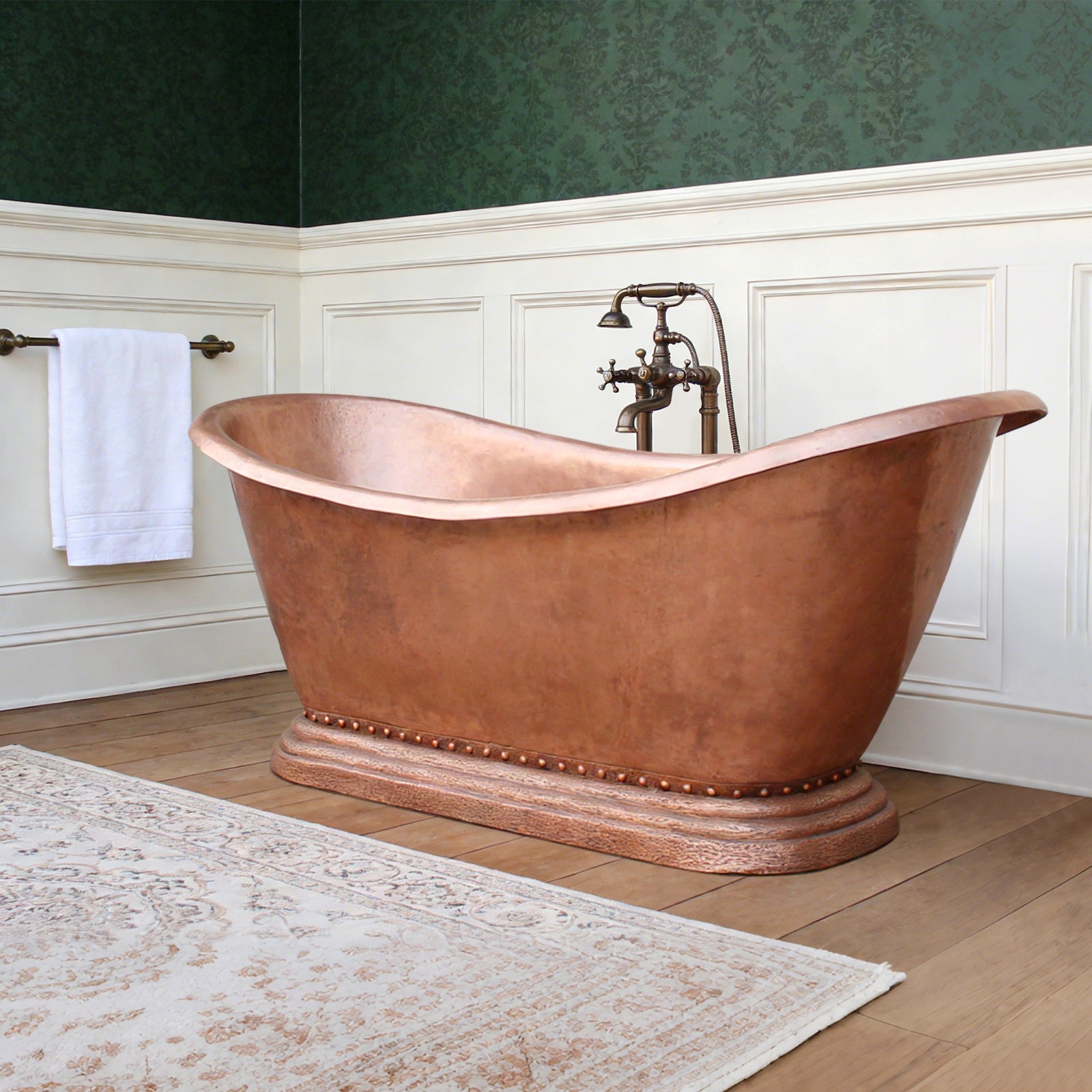 copper doube slipper freestanding bathtubs for bathroom