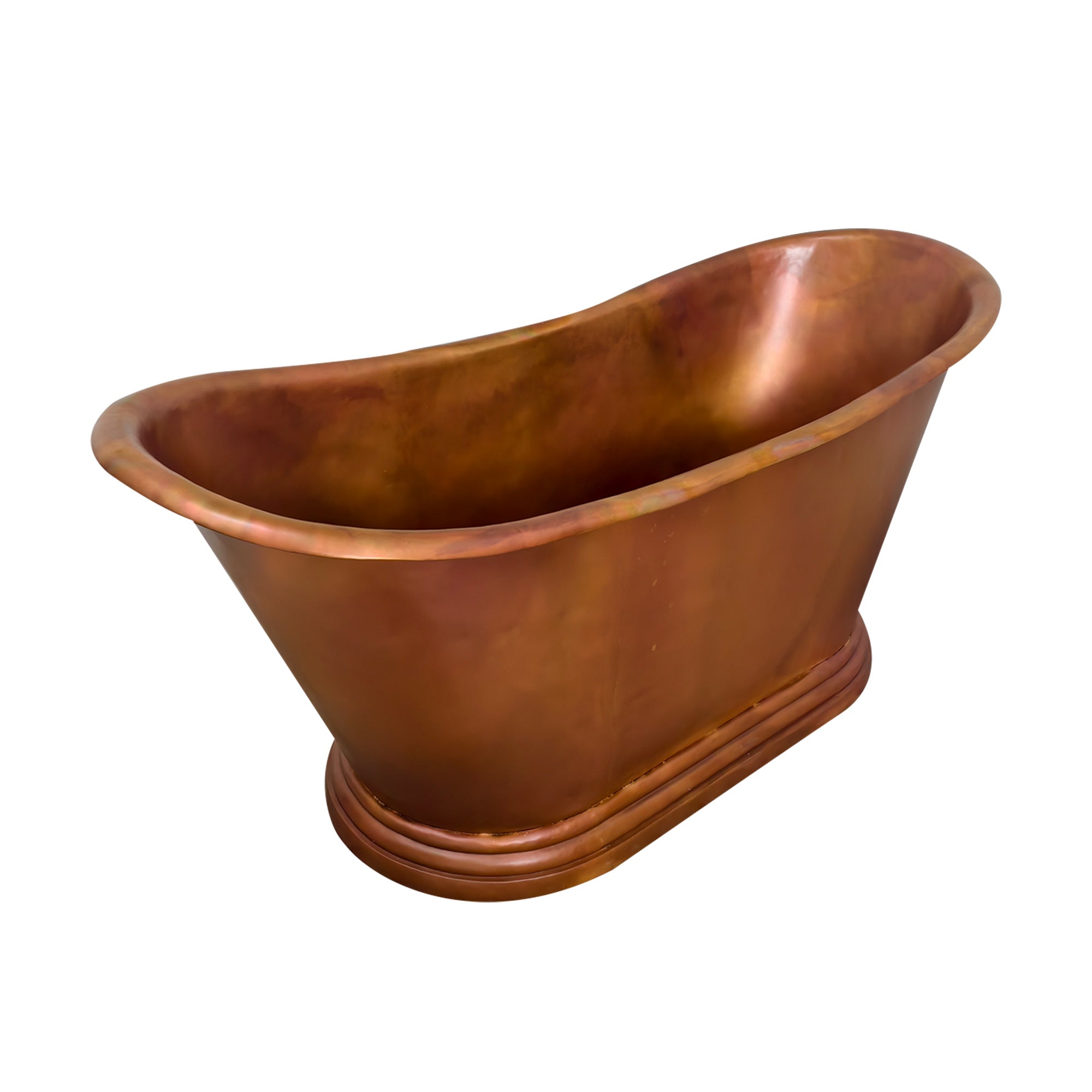 elitebathtub copper double slipper fired patina freestanding bathtubs