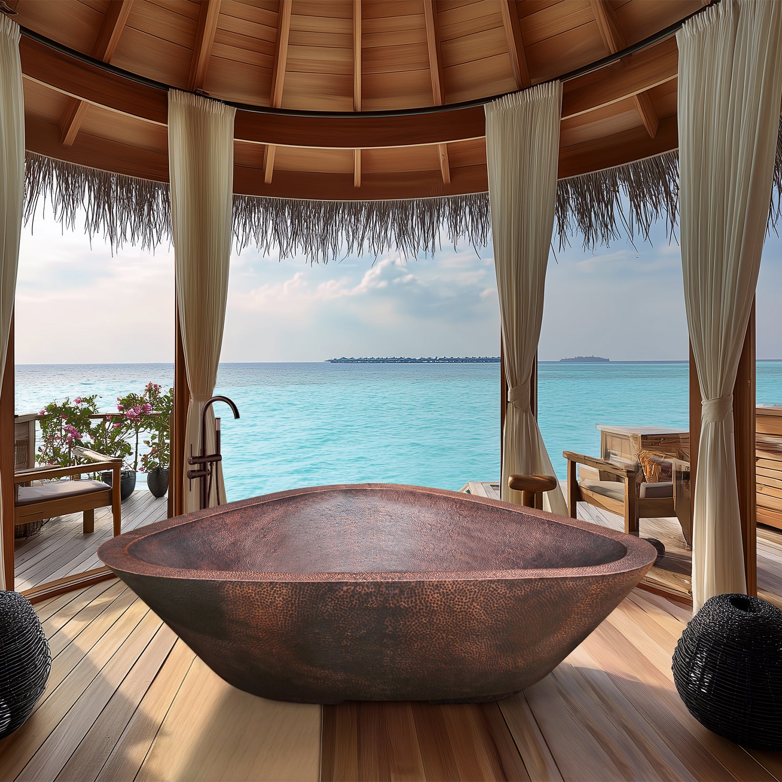 Elitebathtub copper triangle copper bathtubs