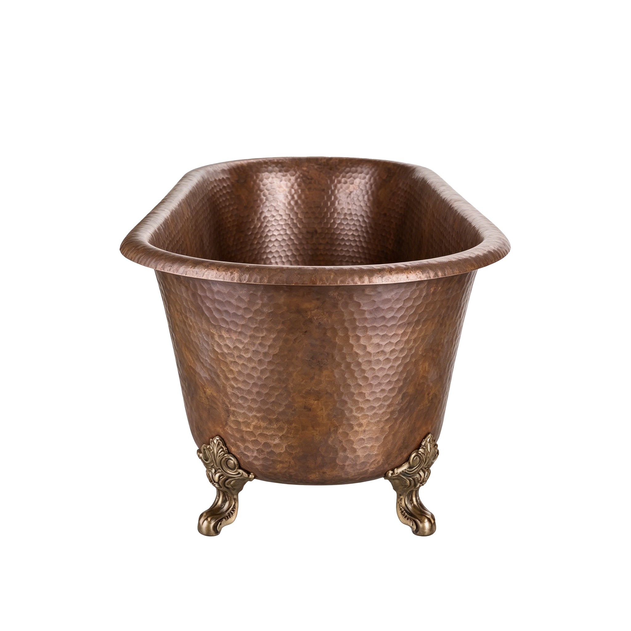 Luxury Hand-Hammered Double-Ended Copper Freestanding Clawfoot Tub