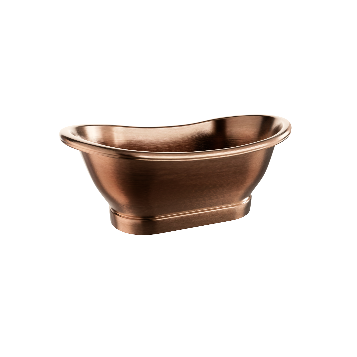 Double Slipper Hammered Copper Pedestal Tub Handcrafted for Timeless Bathroom Design