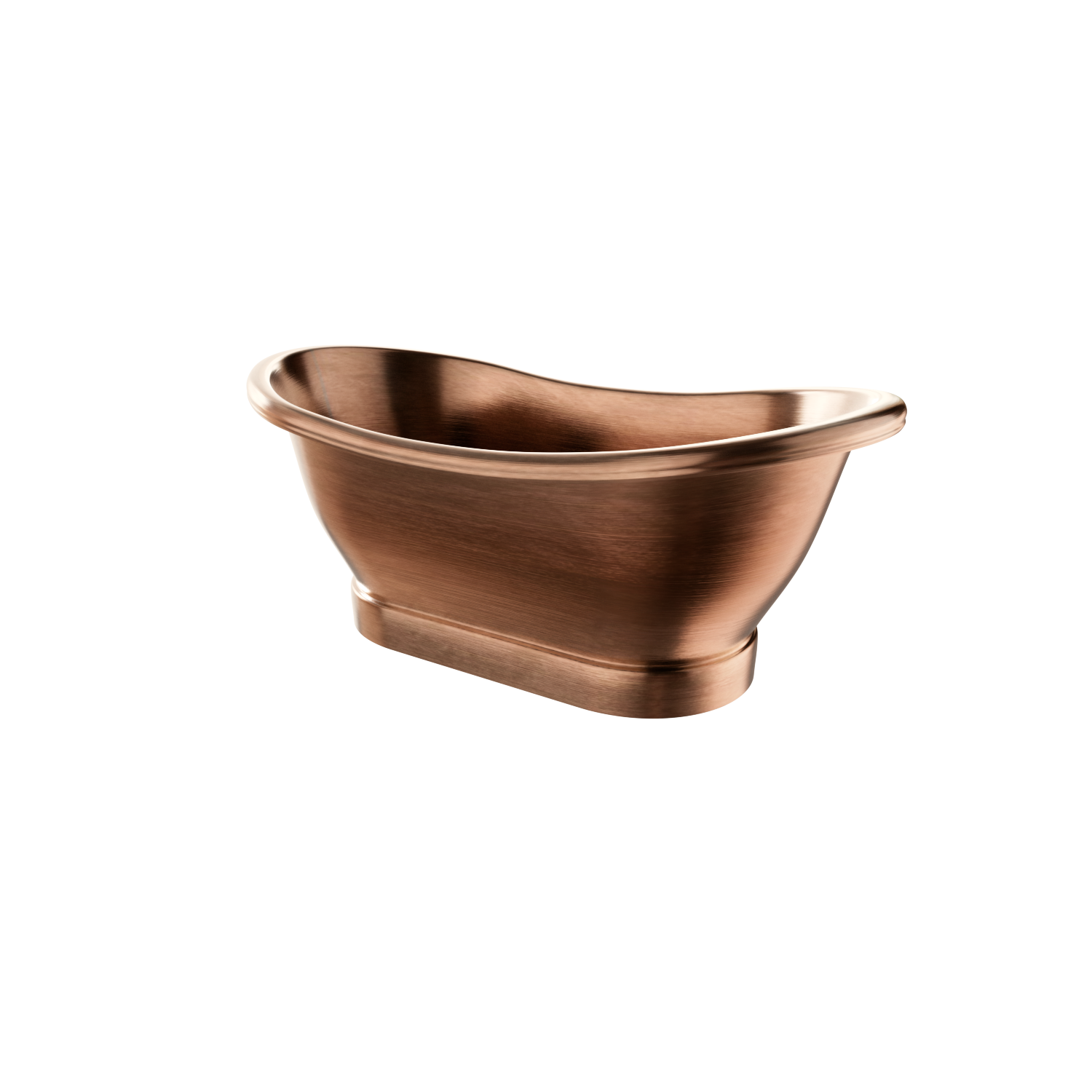 Artisan Handcrafted Copper Double-Slipper Pedestal Bathtub for Elegant Home Bathrooms