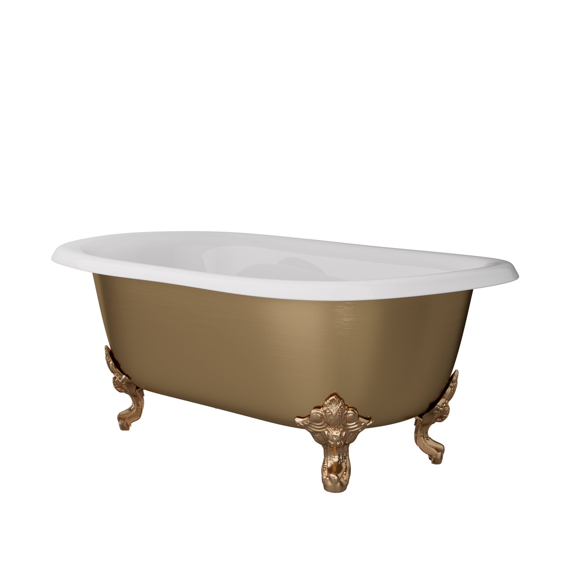 Elite Custom Double-Ended Clawfoot Bathtub with Cast Iron Interior Freestanding Double-Ended Tub EI-DB03