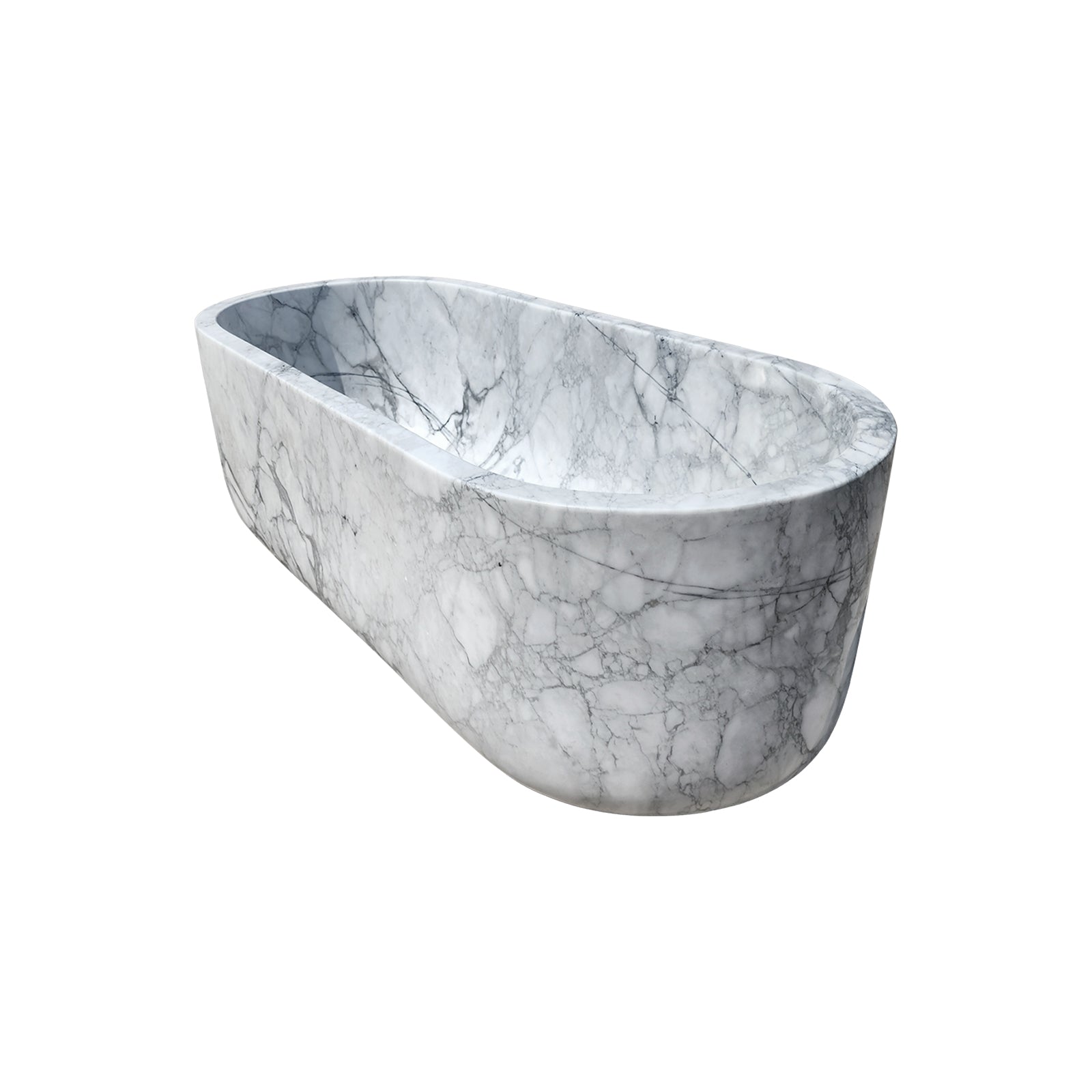 Handmade white marble freestanding bathtubs for luxury modern bathroom