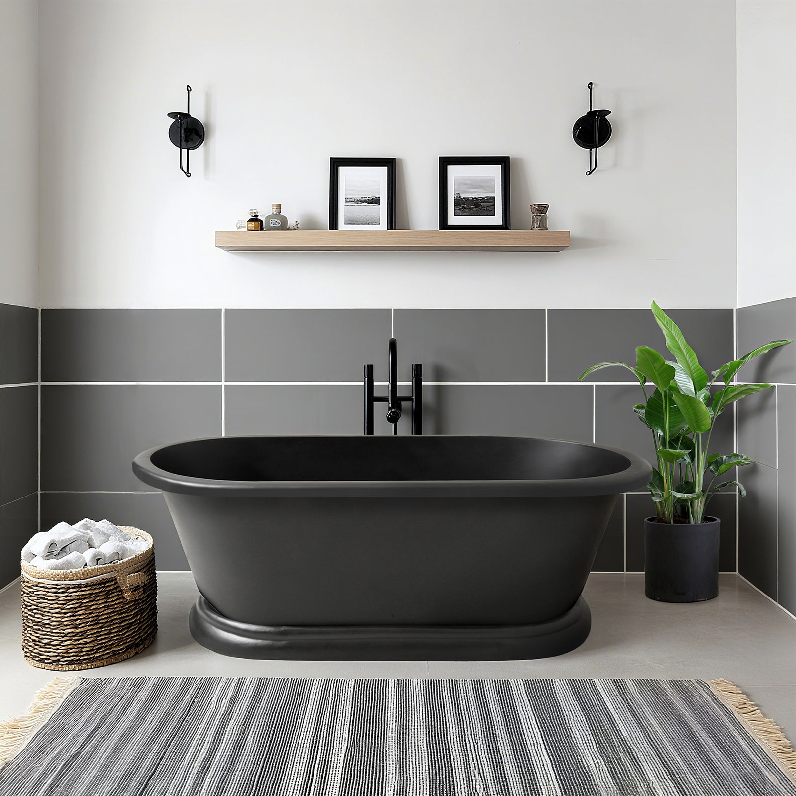 Elite Double-Ended Oil Rubbed Bronze Copper Freestanding Bathtub ECP-14