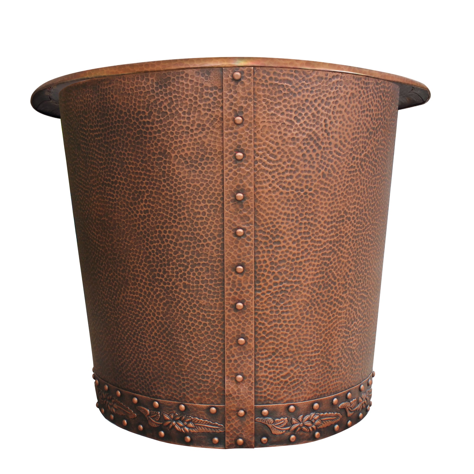 Elite Double Slipper heavy-hammered Copper Freestanding Bathtub ECP-10