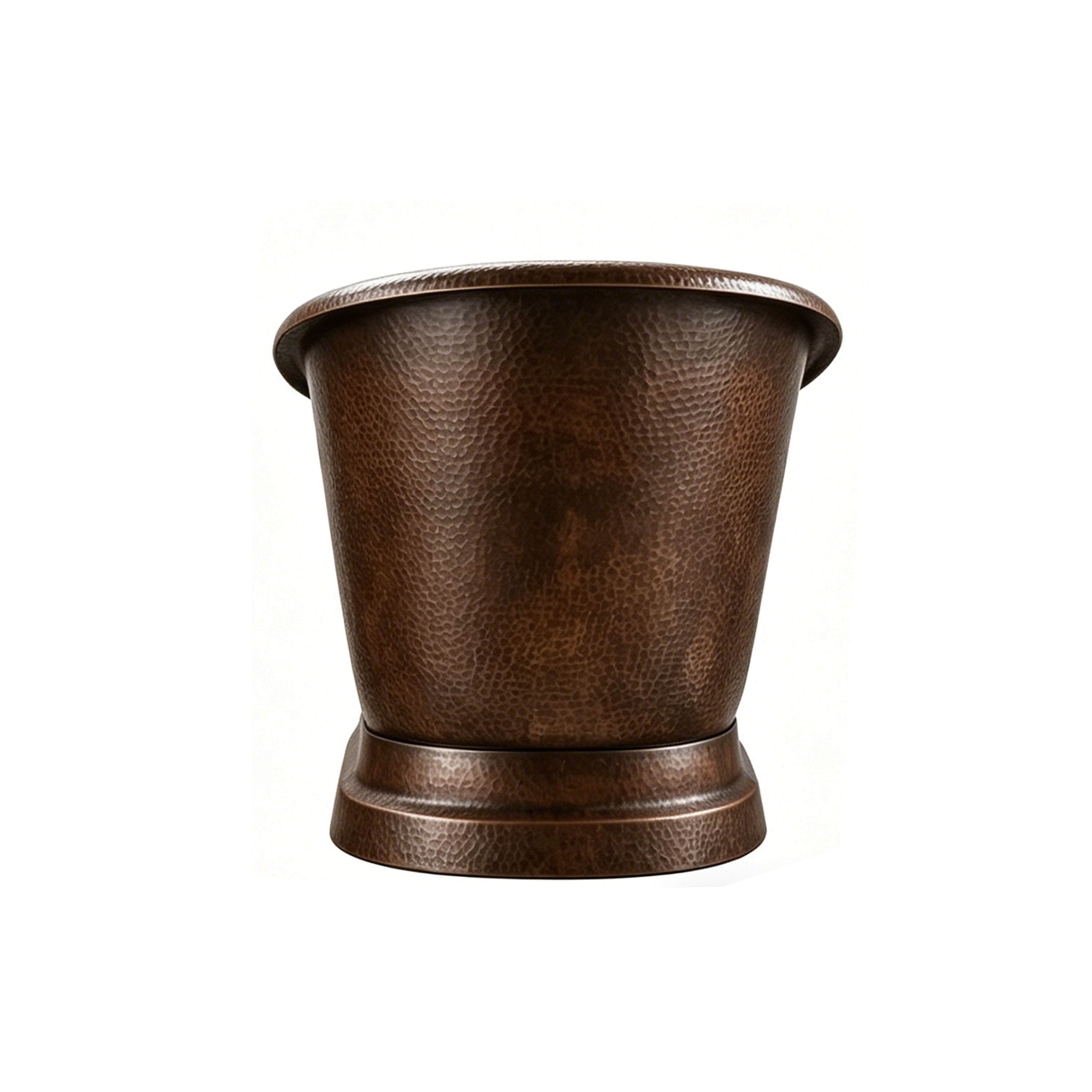 Vintage Style Hammered Copper Double-Slipper Freestanding Tub with Pedestal