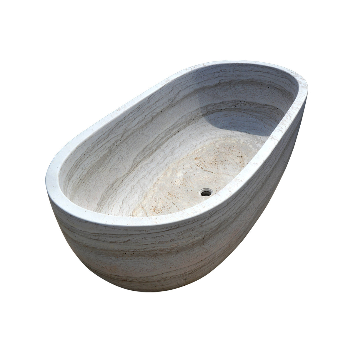 Elite Luxury Wooden-grain Marble Hand-Carved Freestanding Bath Tub ET-M-O45