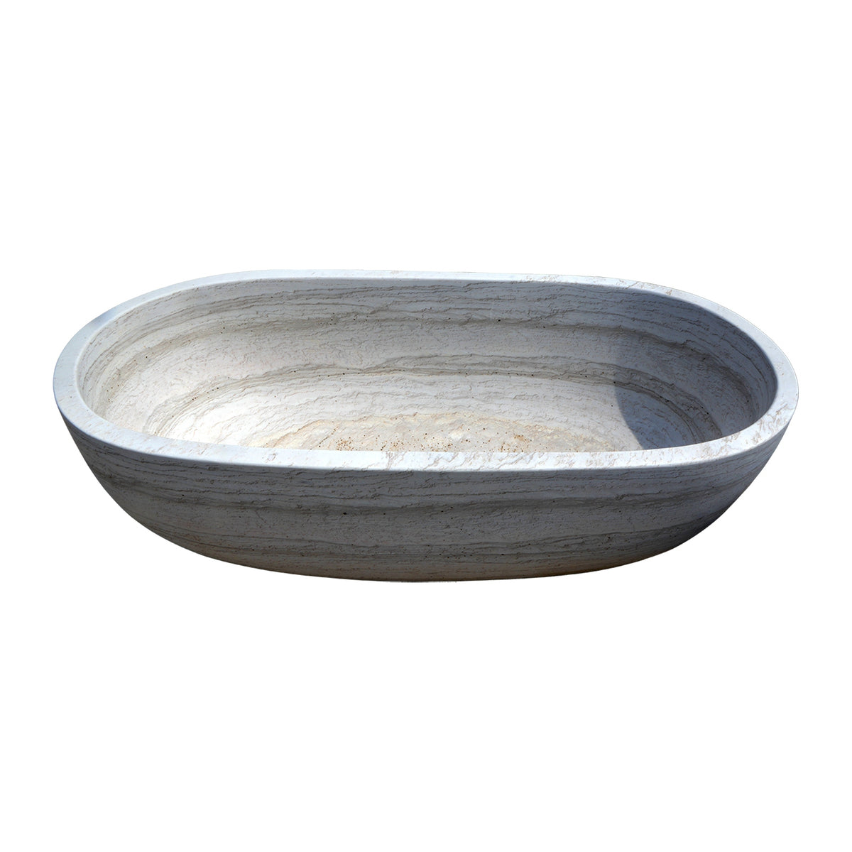 Elite Luxury Wooden-grain Marble Hand-Carved Freestanding Bath Tub ET-M-O45