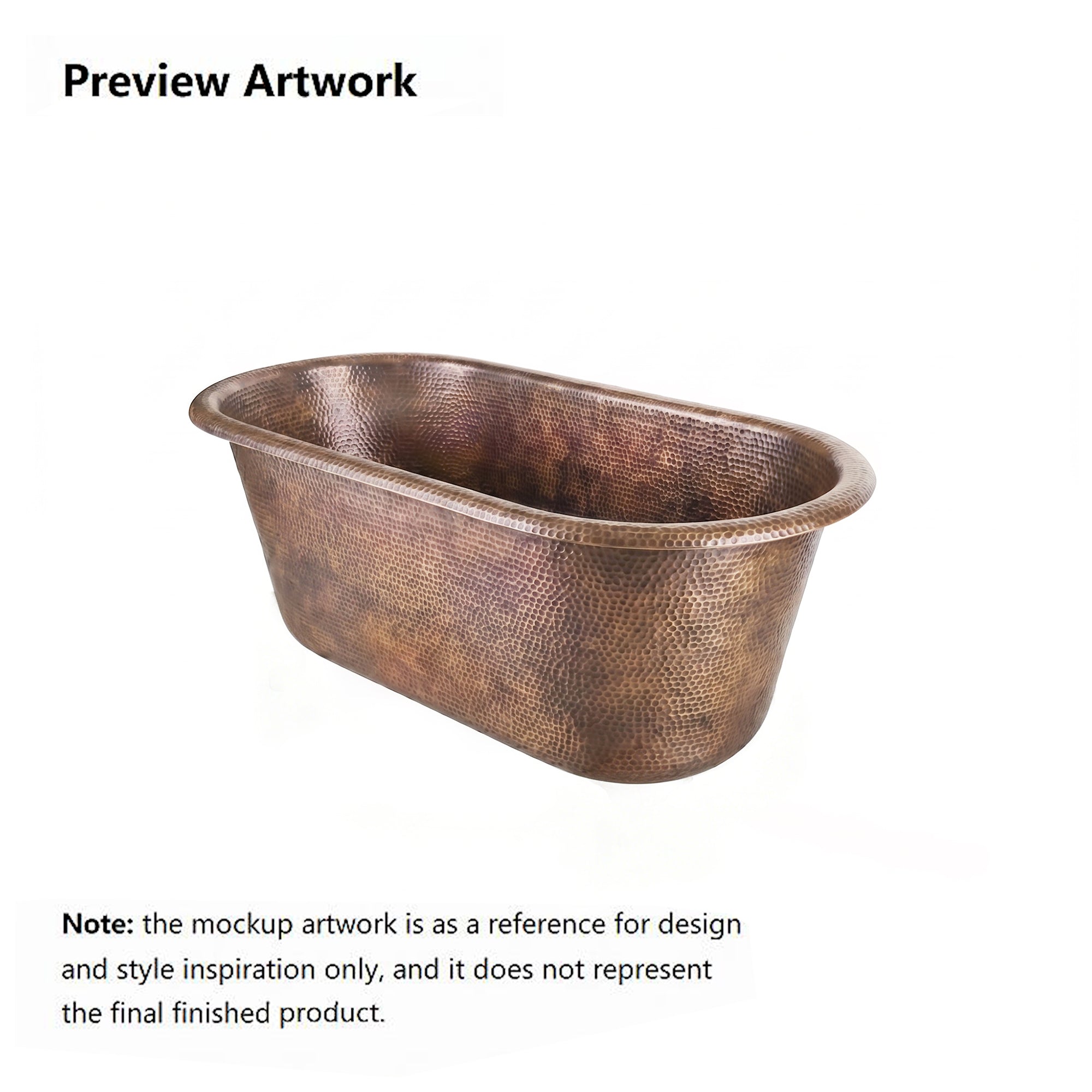 Elite Natural Copper Double Ended Bathtub for Angela