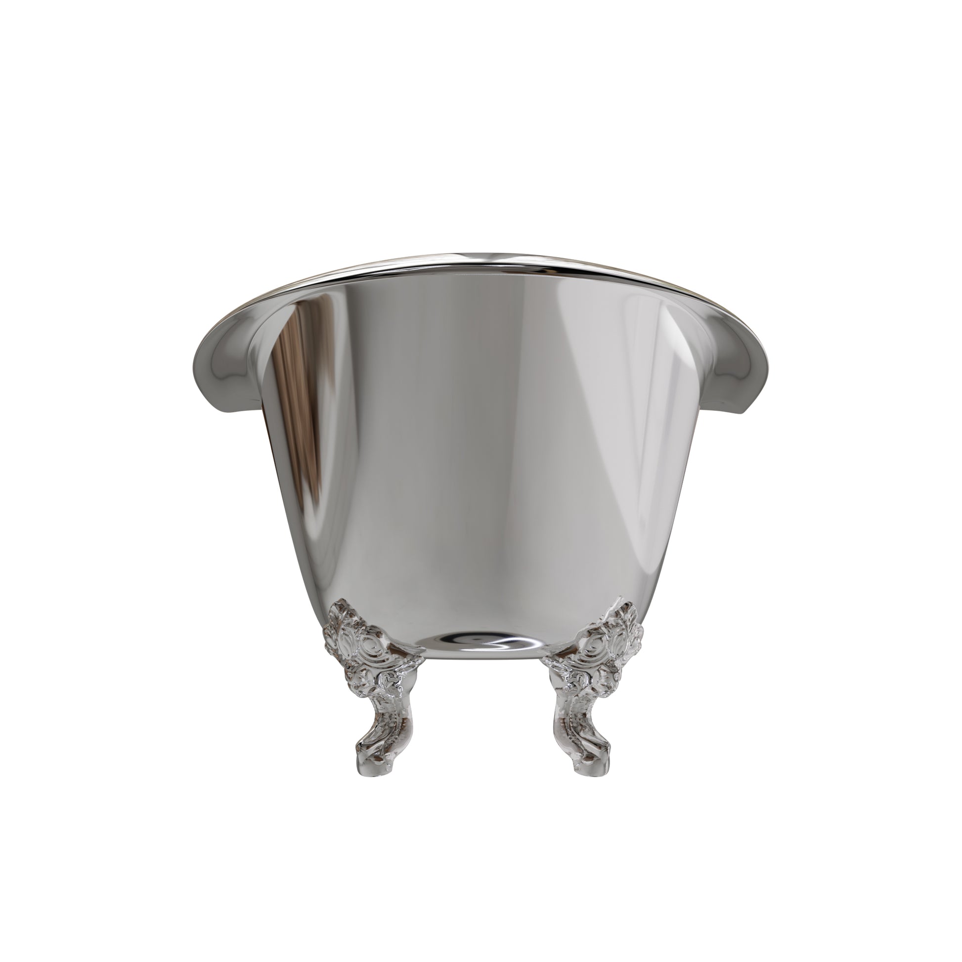 polished stainless steel freestanding bathtub with clawfoot