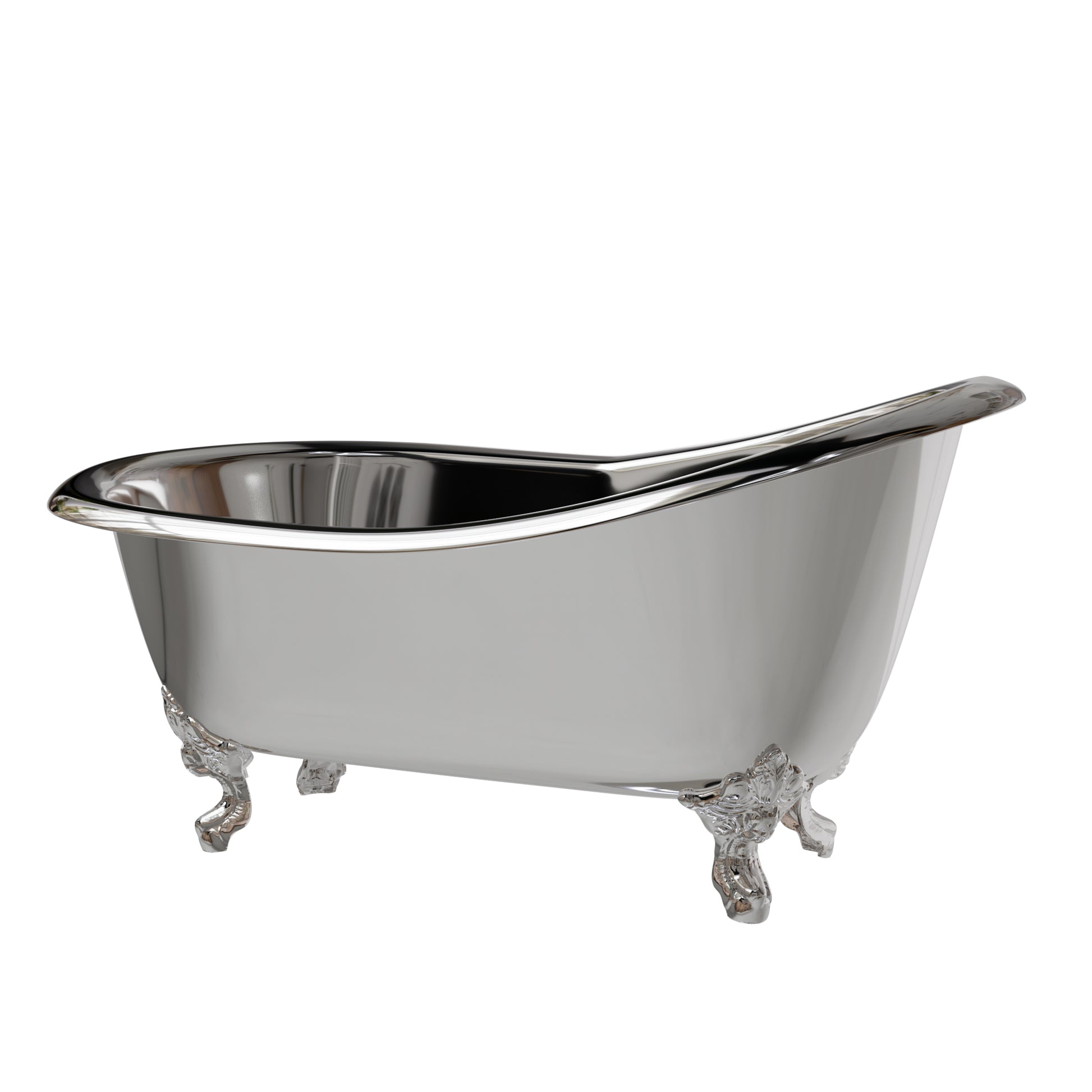 freestanding single-slipper bathtub with clawfoot