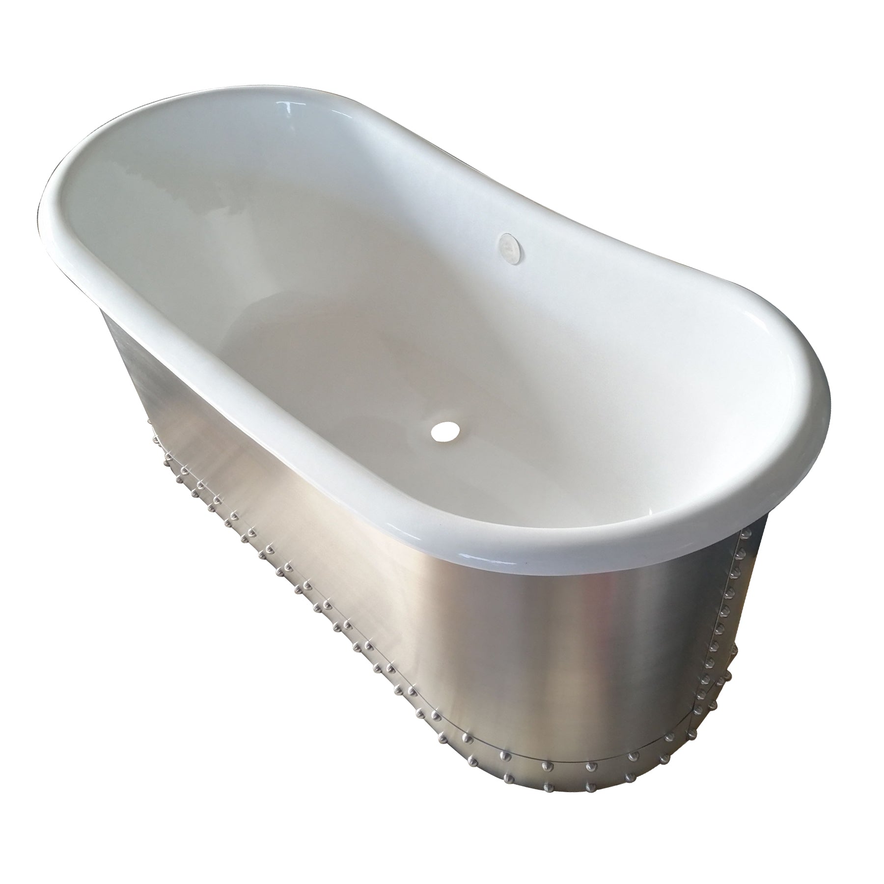 Elite Custom Double Slipper Stainless Steel Soaking Freestanding Bathtub EB-DL07